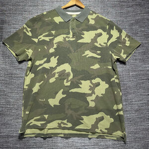 L.L. Bean Polo Shirt Men's XL Green Camo Camouflage Short Sleeve 290341